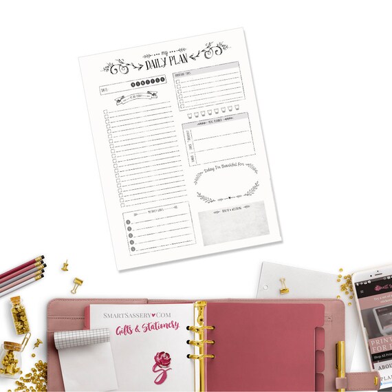 Daily Planner Printable Daily Schedule Day Planner Etsy