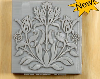 Sello de arcilla y papel, William Morris Elements - Tulipán
