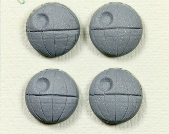 Star Wars Death Star 4 x knoppen met schacht. Set van 4 Star Wars-knoppen in polymeerklei