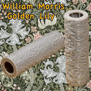 Avtrycksrulle av lera - William Morris Golden Lily Design. Avtrycksrulle av polymerlera.