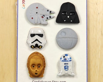 Star Wars Characters FREE Shipping 1 Inch Buttons Set of 12 - 