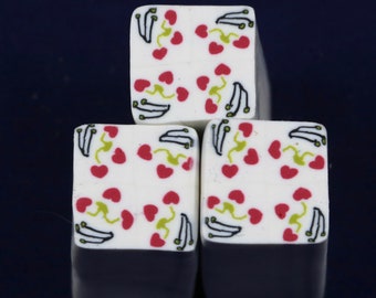 Raw uncured Polish Folk Art (Heart Flowers Design 2) polymer clay cane