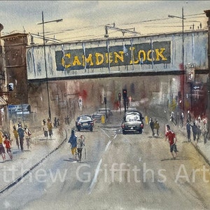 Camden Lock Print 14” x 11” Watercolour