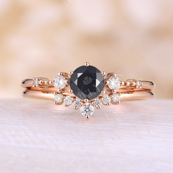 Black Diamond Engagement Ring - Etsy