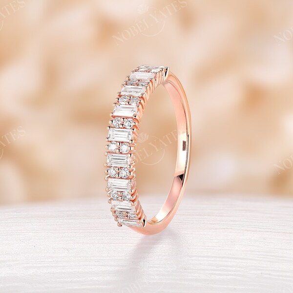 Baguette Wedding Band - Etsy