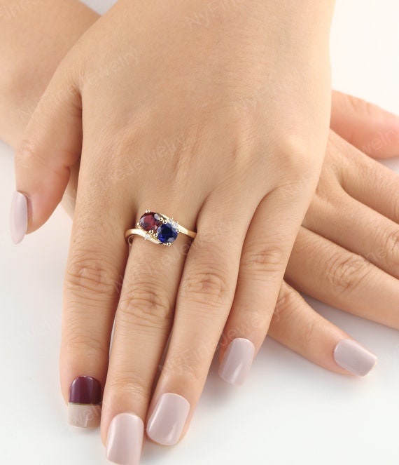 Heart Ring in Mix Sapphires – Charms Company Shop