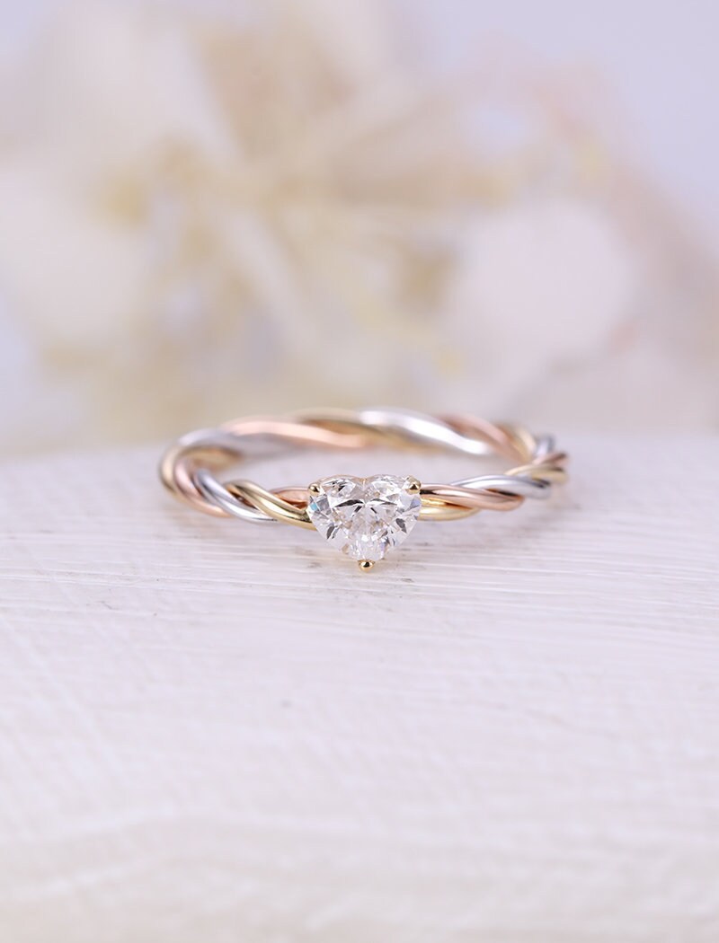 tri color engagement ring