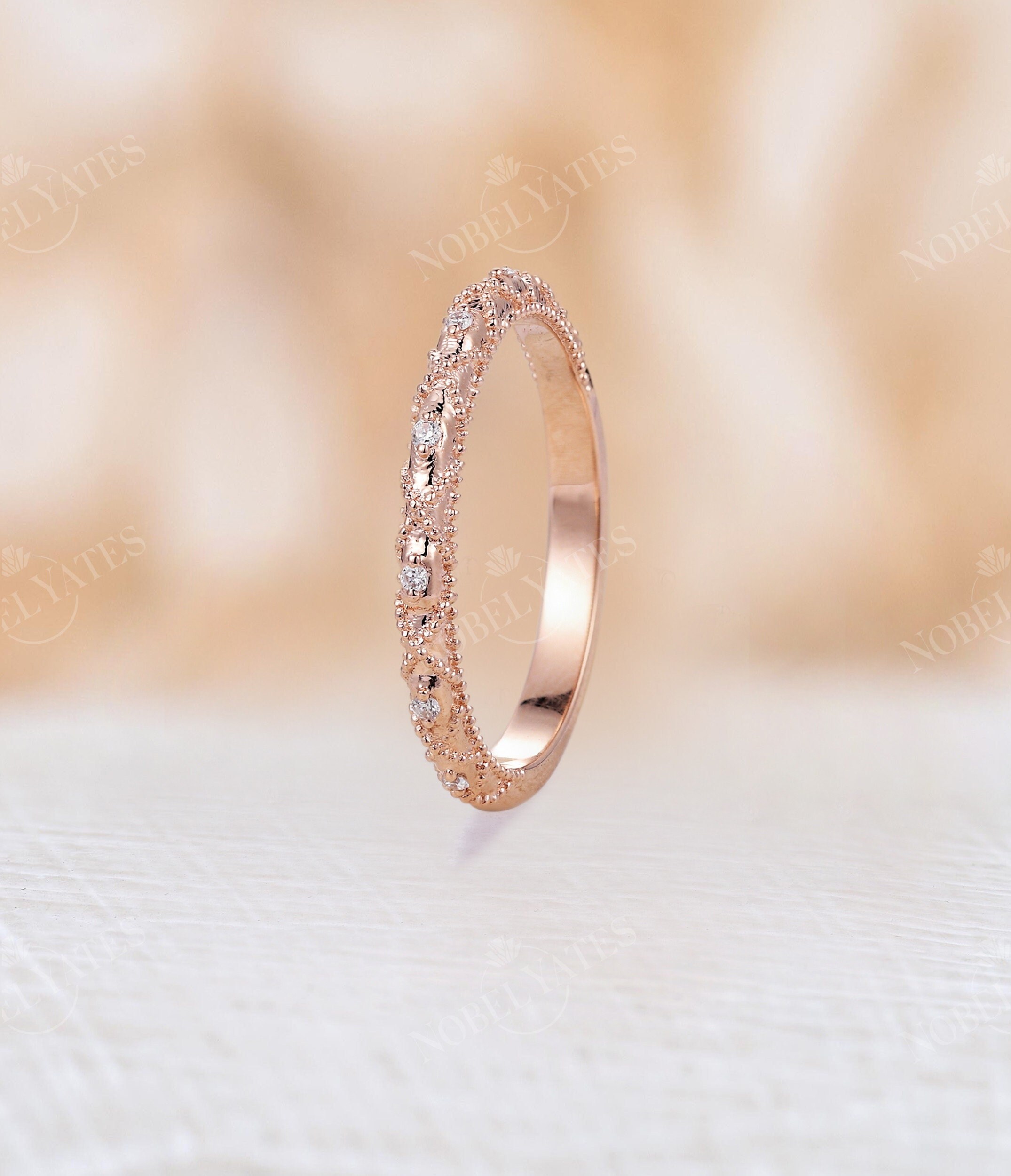Vintage rose gold eternity ring deals