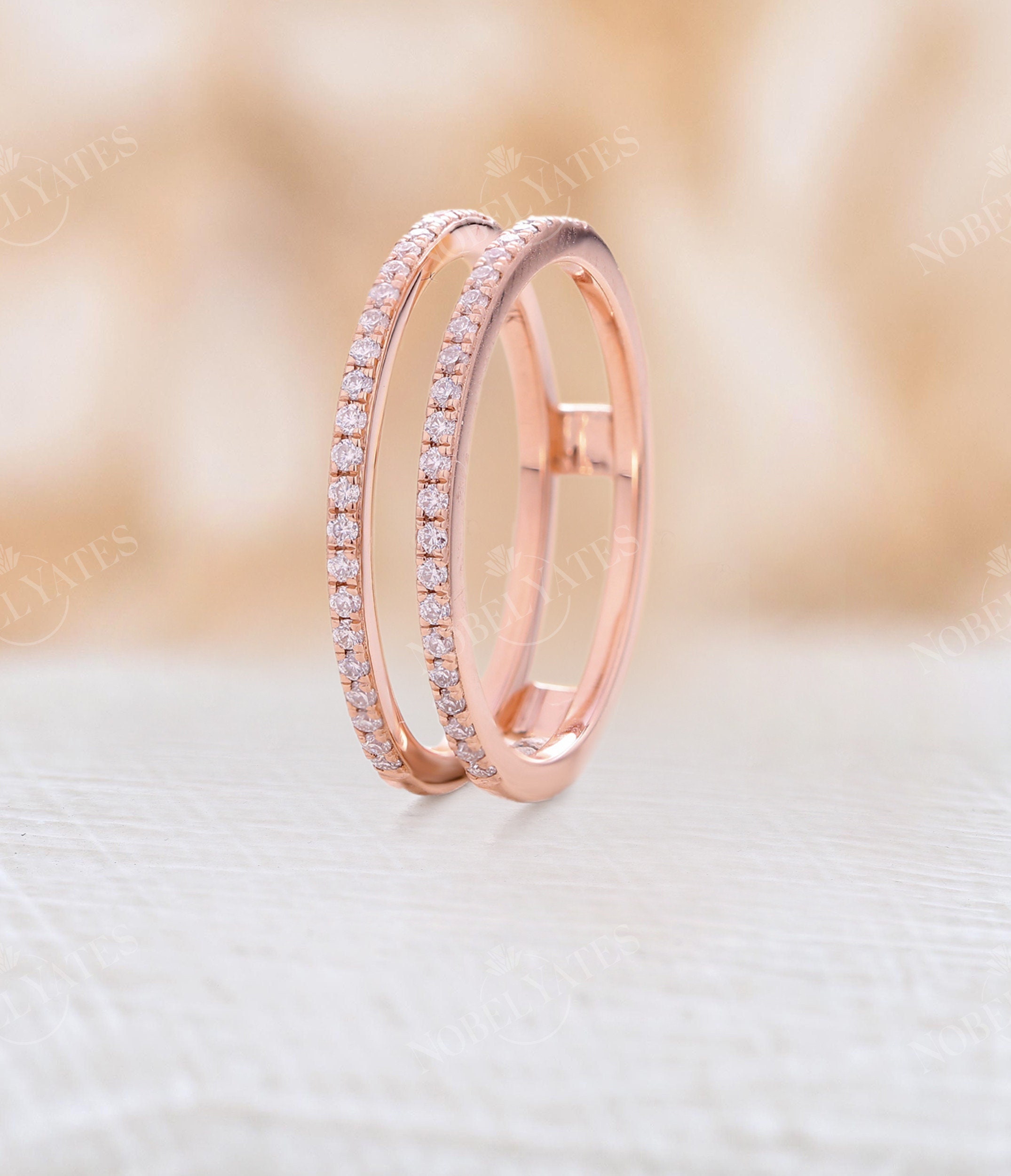 Rose gold wedding band enhancer deals