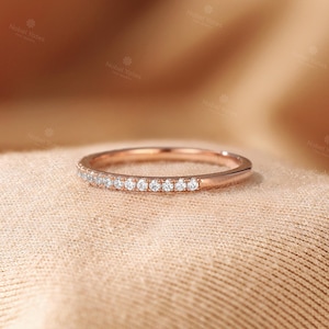 Vintage Marquise Lab-Grown Diamond Engagement Ring Set,Half Eternity Wedding Ring Set,2Pcs 18K Gold Ring,Halo Floral Design Ring Fiancé Ring image 12