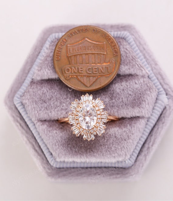 Vintage Engagement Ring Forever One Moissanite Ring Rose Gold Etsy