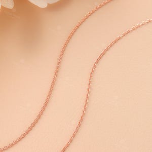 Delicate Round Cable Chain / Cable Chain Necklace for Pendant, Dainty 14K Rose Gold Necklace, Daily Wear Layering Gold Necklace for Women