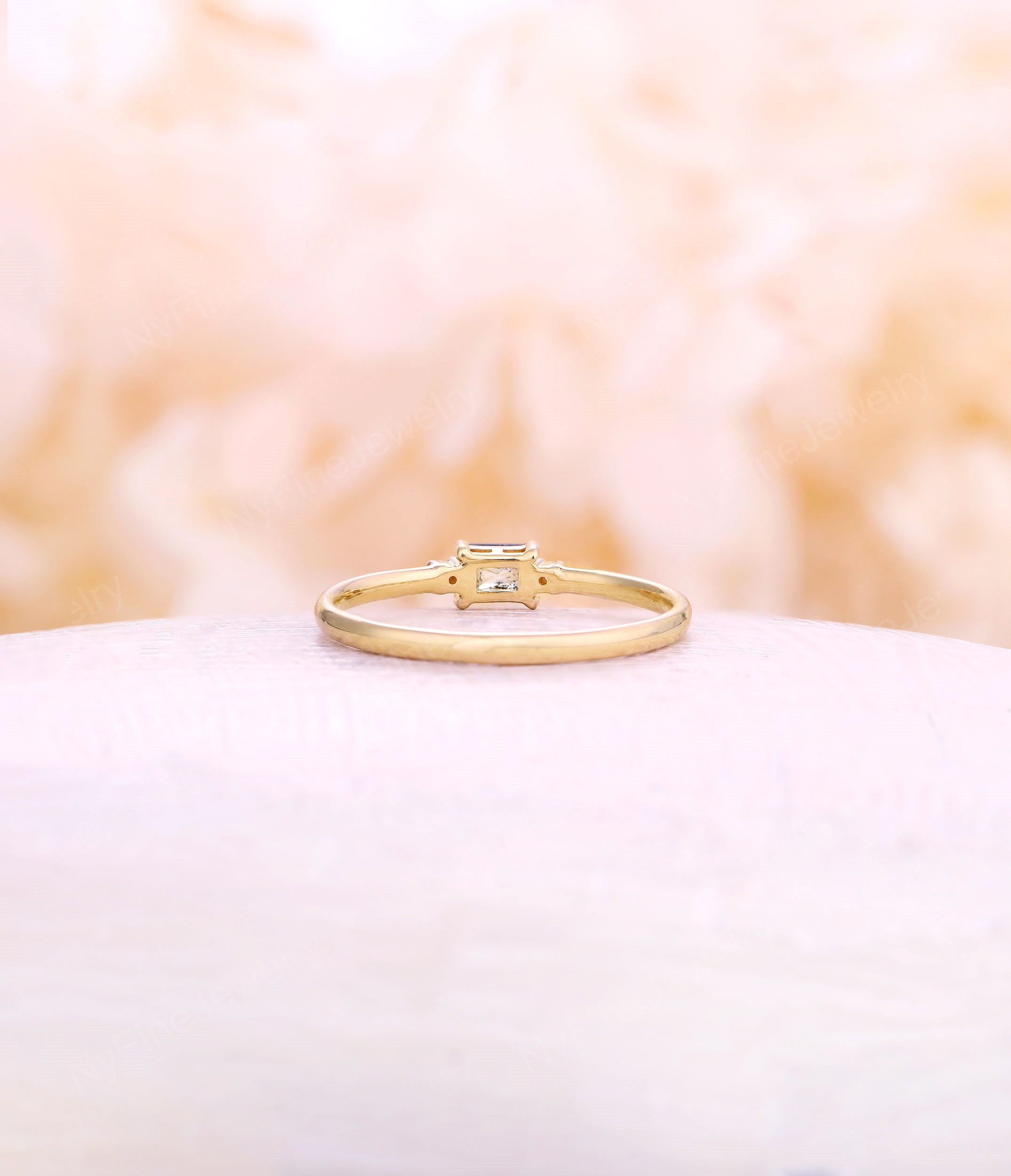 Salt and pepper diamond engagement ring emerald cut diamond | Etsy