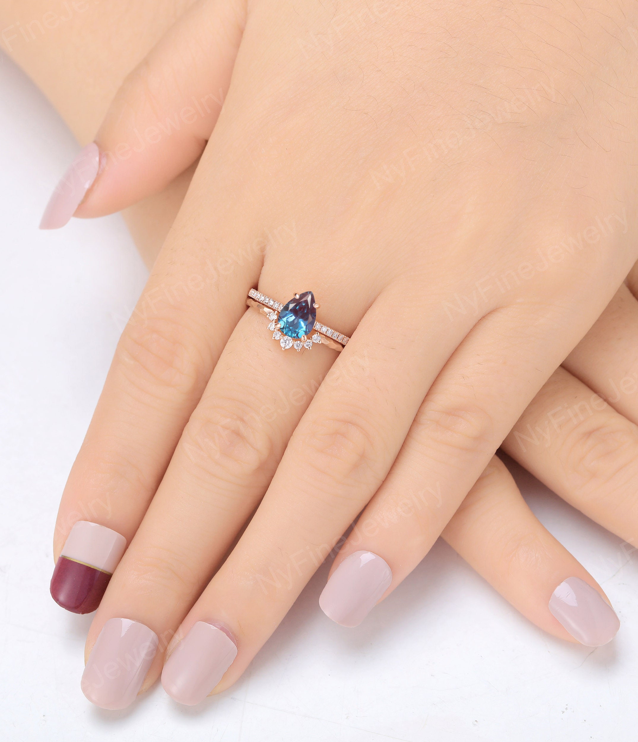 Alexandrite Engagement Ring 14k Rose Gold engagement ring Etsy