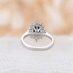 Vintage black diamond engagement ring Oval black onyx ring diamond cubic zirconia halo ring Antique black sapphire ring Unique bridal ring image 7