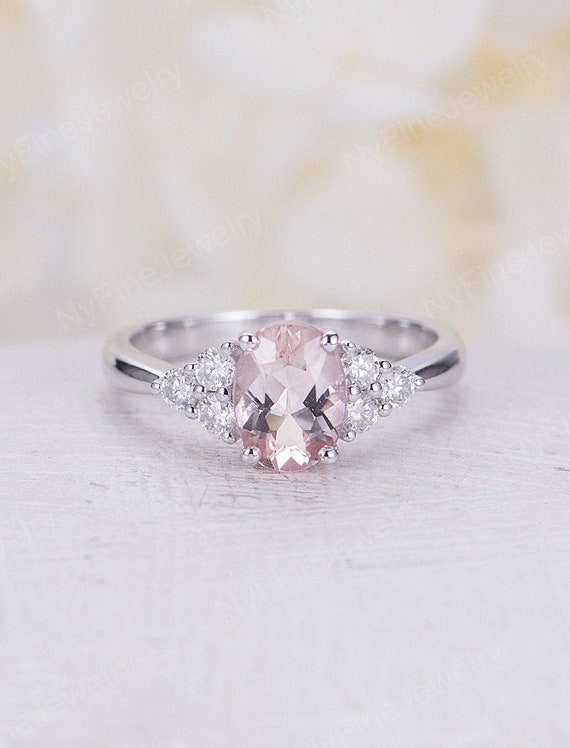 Pink Morganite Engagement Ring Vintage Engagement Ring 14k | Etsy
