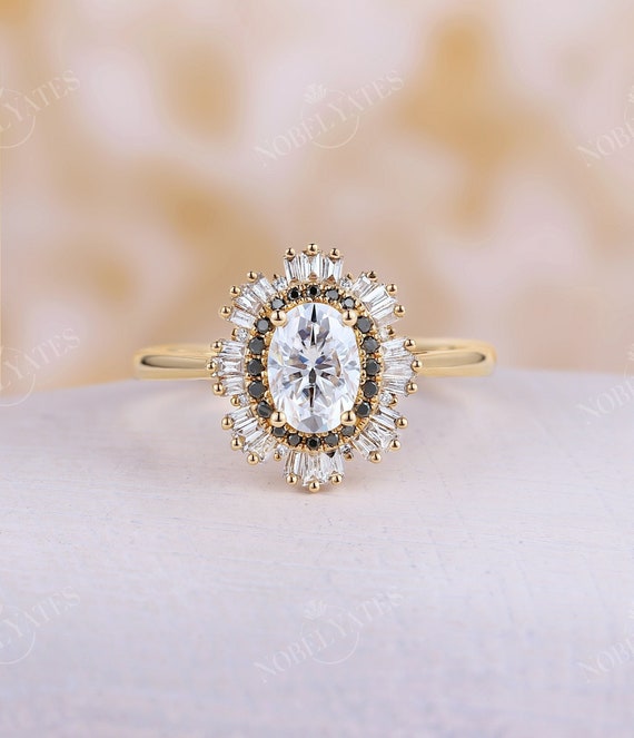 Black baguette diamond wedding ring | Sydney jeweller Lizunova