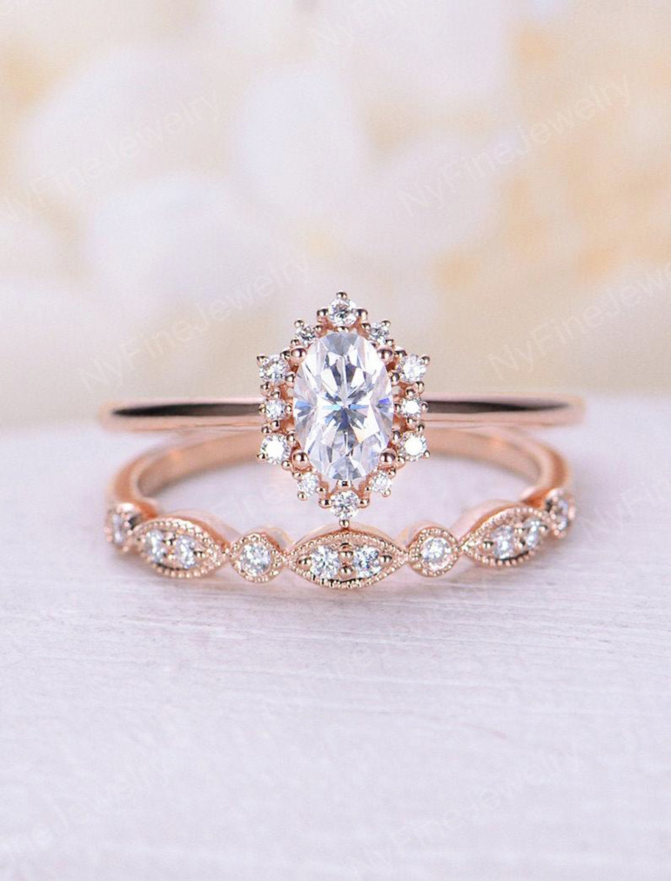 Moissanite Engagement Ring Art Deco Vintage Engagement Ring Etsy