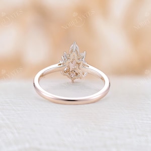 Asymmetric Lab-Grown Diamond Engagement Ring, Solid Gold, Delicate Proposal Ring by NyFineJewelry image 3
