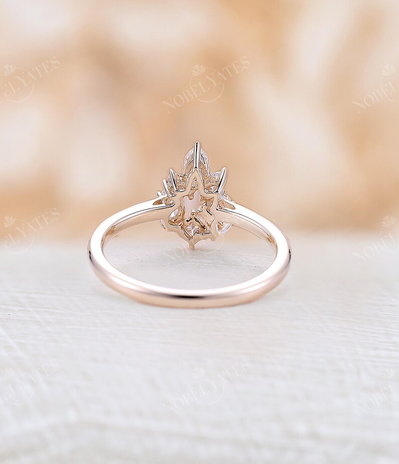 Asymmetric Lab-Grown Diamond Engagement Ring, Solid Gold, Delicate Proposal Ring by NyFineJewelry image 3