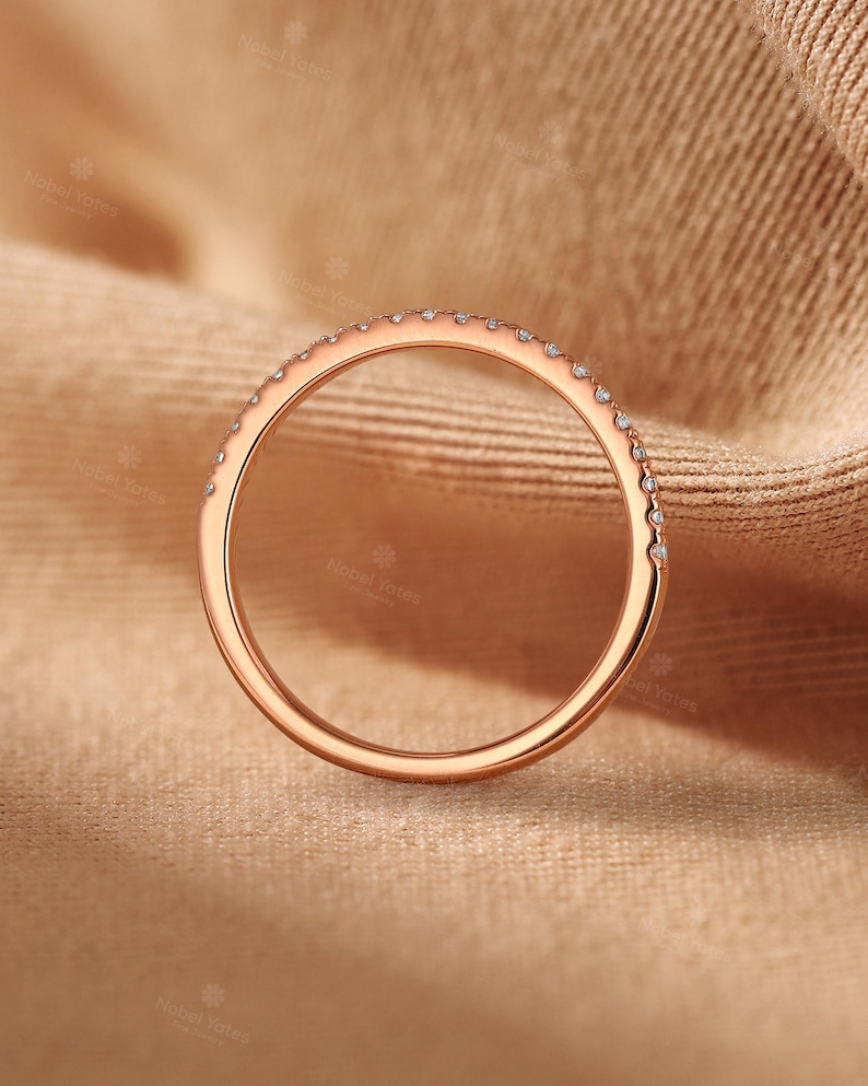 Vintage Marquise Lab-Grown Diamond Engagement Ring Set,Half Eternity Wedding Ring Set,2Pcs 18K Gold Ring,Halo Floral Design Ring Fiancé Ring image 13