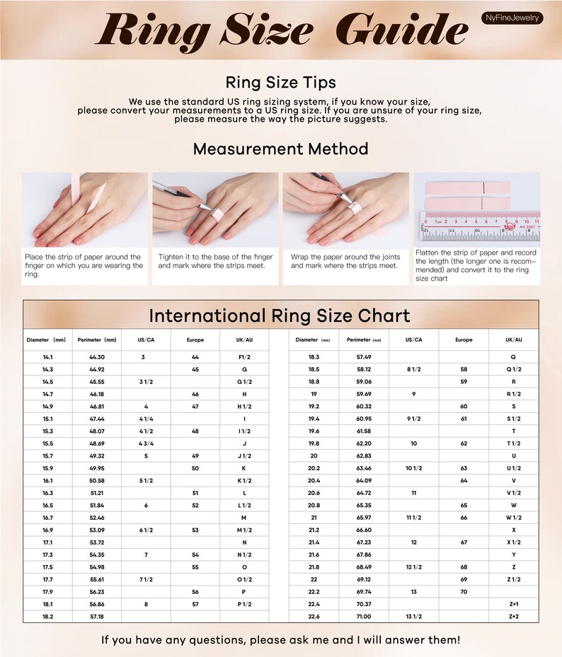 the ring size guide for the ring size guide