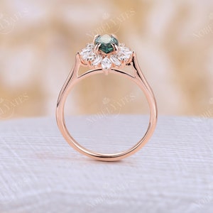 Green Sapphire Engagement Ring Marquise Cut Ring Lab Green - Etsy