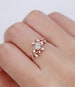 Rose gold moissanite engagement ring vintage Diamond Cluster ring prong unique leaf style wedding Bridal ring Promise Anniversary ring 