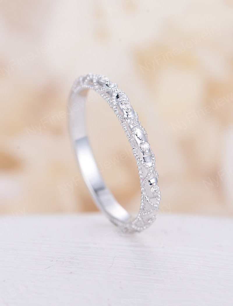 art deco wedding band