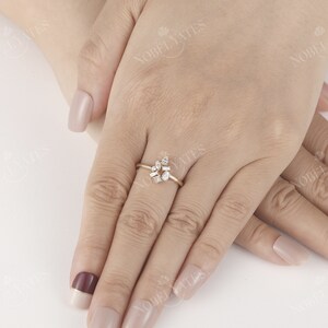 Asymmetric Lab-Grown Diamond Engagement Ring, Solid Gold, Delicate Proposal Ring by NyFineJewelry image 6