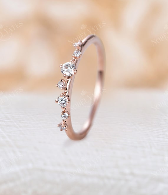 Vintage Diamond Engagement Ring Art Deco Delicate Ring Cluster