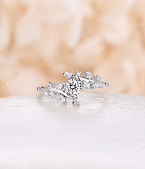 Vintage leaf 2024 engagement ring
