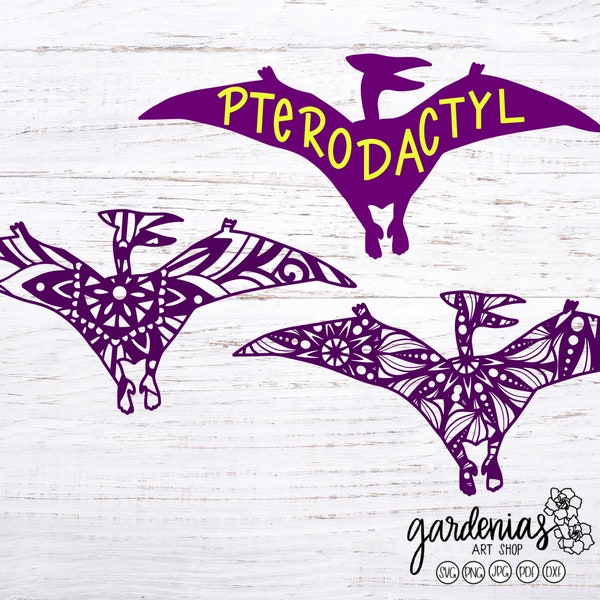 Pterodactyl Dinosaur Mandala SVG, Dinosaur Cut File, Pterodactyl Clip Art, Dinosaur Mandala, Kid's Mandalas, Children's Mandalas