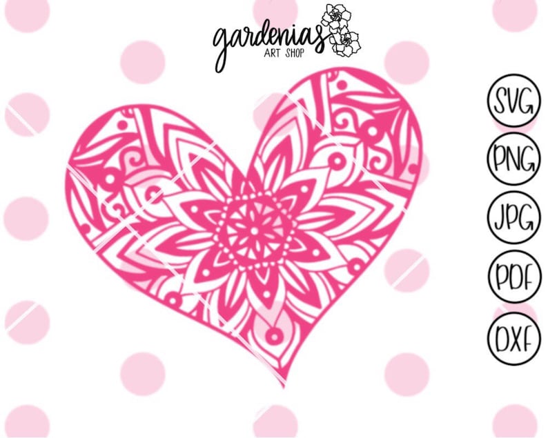 Download Heart Mandala svg Heart svg Mandala svg Love svg Mandalas ...