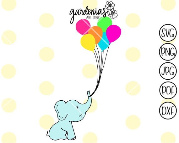Free Free 175 Baby Elephant With Balloon Svg SVG PNG EPS DXF File