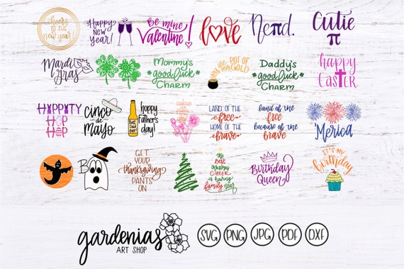 Download Free Holiday Svg Bundle Year Round Bundle Svg Valentine Svg Etsy SVG DXF Cut File