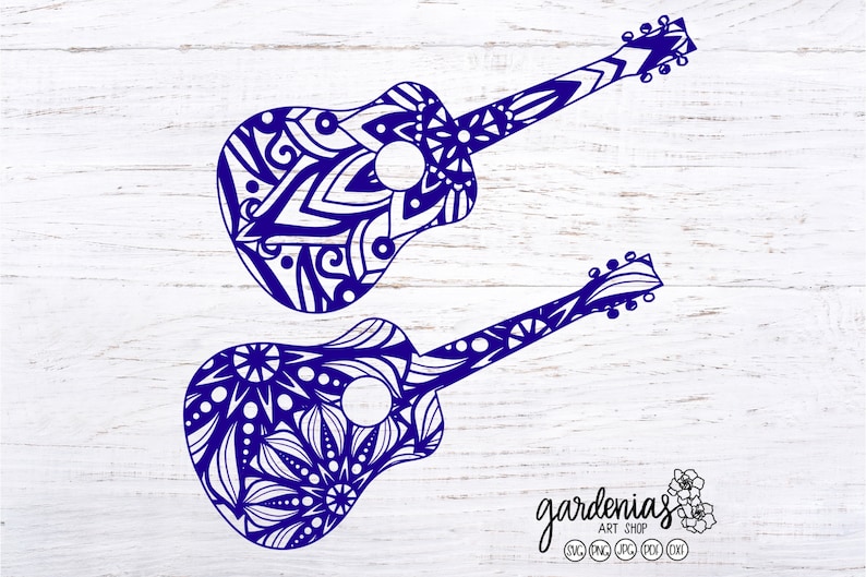 Download Guitar Mandalas SVG Guitar Mandala Cut Files Music Mandala | Etsy