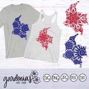 Colombia Mandalas SVG, Colombia Map, Colombia files for Silhouette, Colombia files for Cricut, Colombia Cut Files, South America Mandala