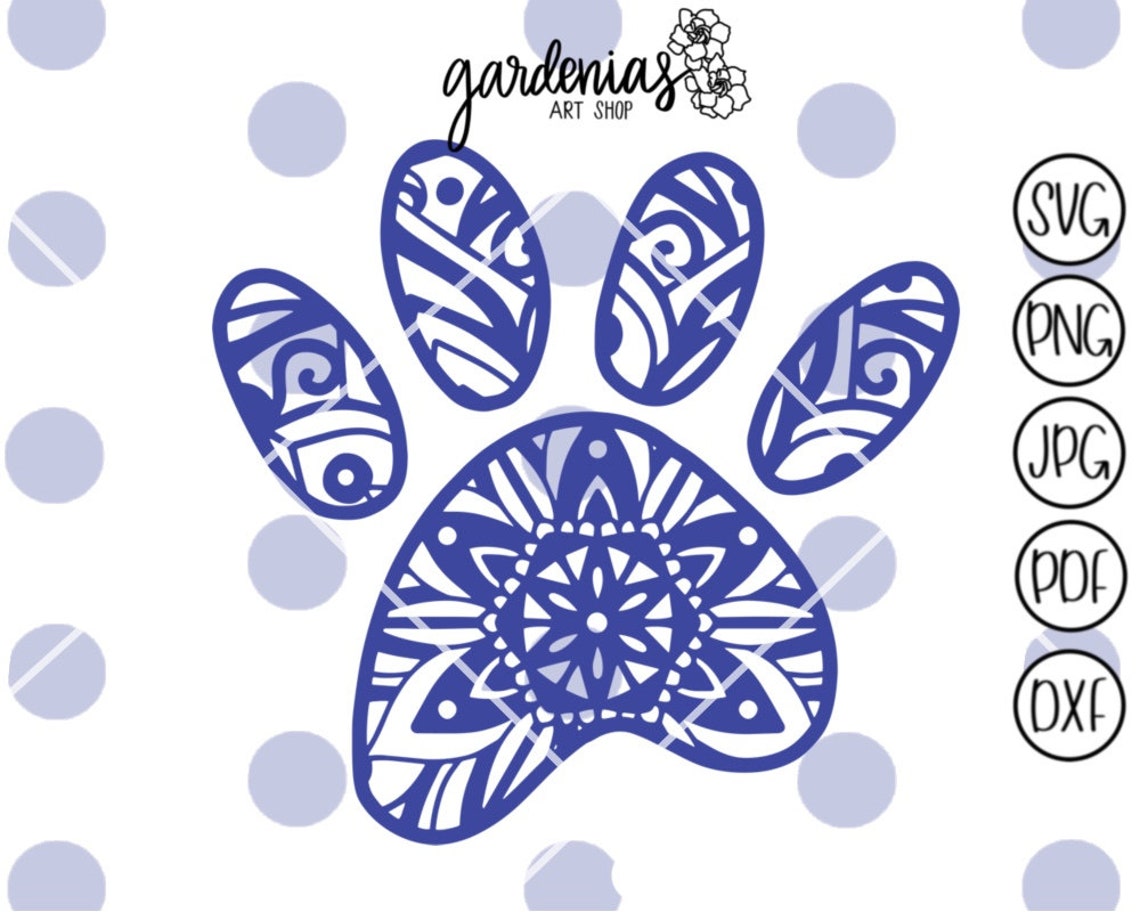 Paw Print Mandala svg Mandala Paw Print svg Paw svg Dog | Etsy