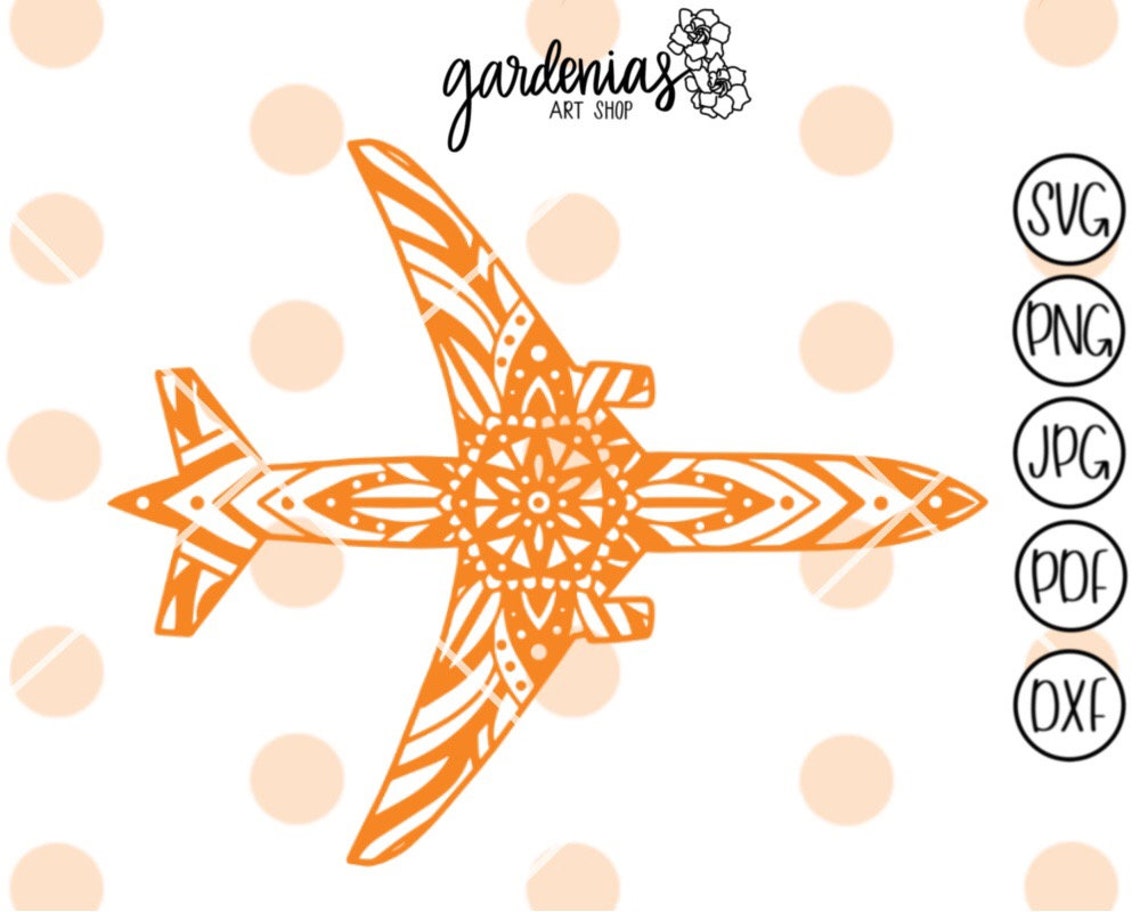 Airplane Mandala svgs Mandala Airplane svg Airplane svg | Etsy