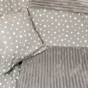 Gray stars plush blankets for adult baby kids, gray plush Minky throw, stars plush big Minky blanket cotton, Cotton fabric stars blanket