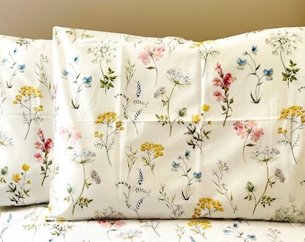 Batmerry Federa per cuscino in stile shabby chic, motivo floreale vintage a righe a pois, con lacci, stampa digitale, tessuto misto per divano, letto, cerniera invisibile, 55 x 55 cm