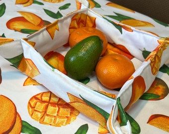 Mango waterproof fruit basket, waterproof kitchen sofa decorative pillows, bread basket flowers, waterproof table runner napkins tablecloth