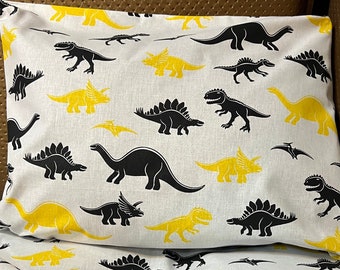 Yellow dinosaur pillowcases, tyrannosaurus pillowcase, pterodactyl pillowcase, Stegosaurus Triceratops pillowcase, pterodactyl pillowcase