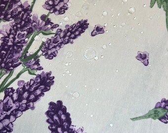 花柄ラベンダーテーブルクロス、ラベンダー防水テーブルカバー