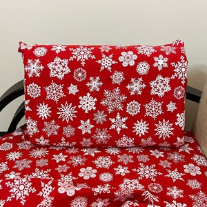 Red flannel snowflakes pillowcases, Christmas pillowcase, flannel cotton winter snowflake pillowcases