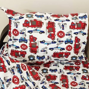 Police car pillowcase crib bedding fire trucks boy, king toddler boy pillowcase crib bed sheet police, cot bed for boys firetruck police car