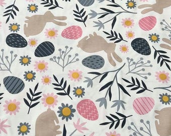 Grey multicoloured Easter eggs tablecloth, Easter bunny eggs waterproof table cloth, Easter eggs table cover, Easter gift for woman girls