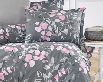 Eucalyptus pillowcase, eucalyptus gray bedding set, eucalyptus bed linen, eucalyptus sheets set