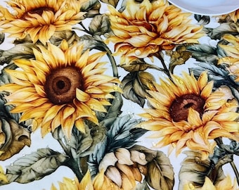 Mantel De Vinilo Con Respaldo De Franela True Living – Estampado De Girasoles (52x90 Pulgadas) Estilo Rústico Para Cocina